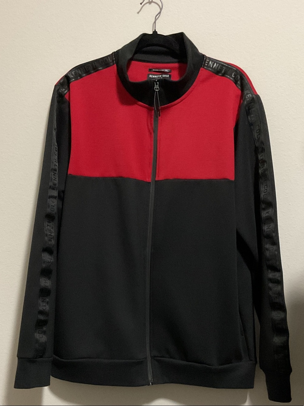 Kenneth Cole Red and Black Colorblock Track Jacket & Pants- Size XL-2 Piece Set!